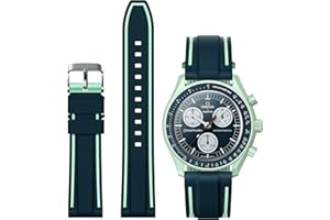 Stanchev Bands for Moonswatch Watch,Soft Silicone Strap Compatible with Omega x Swatch MoonSwatch Speedmaster 20mm Watch,Quick Release Waterproof Replacement Strap for Swatch Omega Men Women