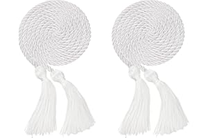 Erligo 2Pcs/ 6Pcs Graduation Solid Braided Honor Cords with Tassel for High School Bachelor Master Doctor 68" Long (2, White-H21)
