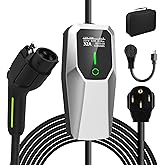 Junsun Level 1&2 EV Charger 32Amp 110V-240V with 20FT Cable, Portable Home Charger NEMA 14-50 5-15 Plug for All SAE J1772 Electric Cars