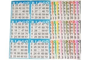 American Games Bingo Paper Game Cards – 6 Card – 10 Bingo Sheets – 100 Books – 10 Colors, Made in USA