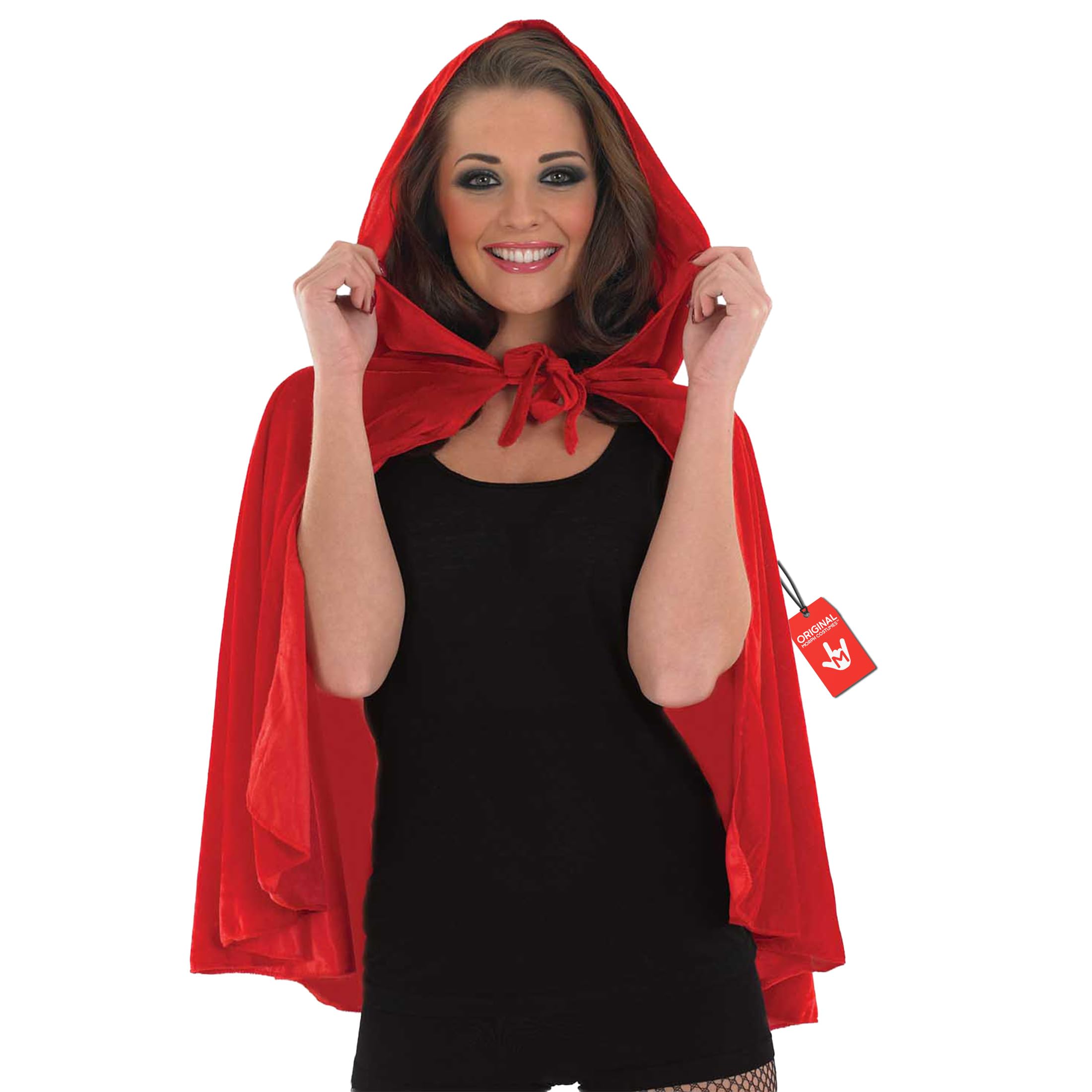 Fun Shack Red Cape, Red Riding Hood Cape, Adult Cloak With Hood, Womens Hooded Cape