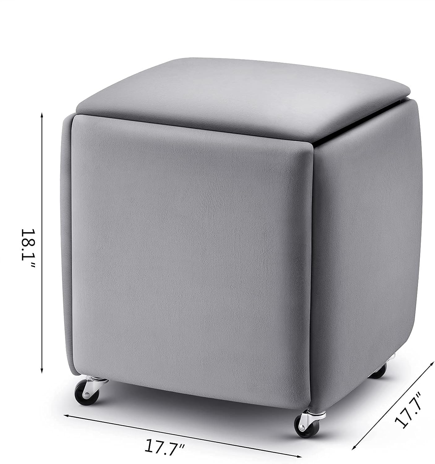 NAIYUFA Stool Set Modern Ottomans Set of 5 Backless Chairs with Wheels Stackable Bar Stool for Living Room,Dinning,Kitchen: Kitchen & Dining