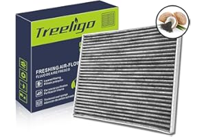Treeligo CF11775 Cabin Air Filter, Replacement for Ford Edge 2015-2023 Fusion 2013-2020/SSV Plug-In Hybrid 2019-2020 Lincoln Continental/MKX/MKZ/Nautilus, w/Upgraded Coconut Shell Activated Charcoal