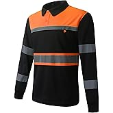 HoliSecure Safety Shirts for Men,High Reflective Men Polo Shirts with Pocket,Short Sleeve Workwear Breathable