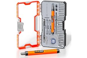 ANVANNA Mini Electric Screwdriver Set 120-IN-1: UnaMela Small Electric Screwdriver Cordless - 120 Precision Bits, LED Light, Magnetic Power Screwdriver Repair Tool Kit for PC RC Electronics