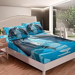 Erosebridal Cute Dolphin Fitted Sheet Twin Size