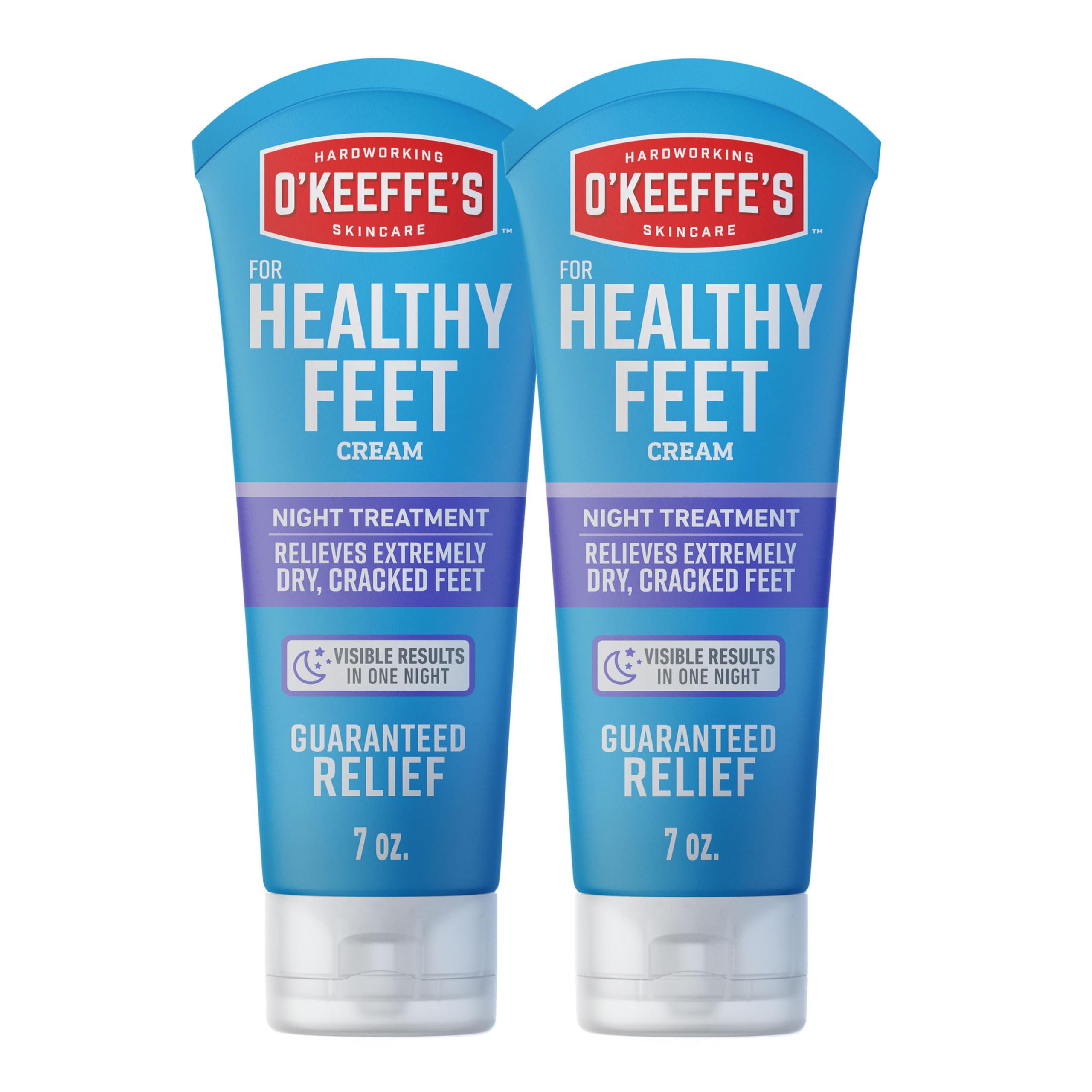 O'Keeffe's for Healthy Feet Night Treatment Foot Cream - 7 oz Tube (2 Pack) - Guaranteed Overnight Relief for Extremely Cracked, Dry Feet, Repairing Skincare, Instantly Boosts and Retains Moisture Levels Image