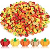 JUNEBRUSHS 300 Pcs Pumpkin Mini Erasers, Fall Erasers for Kids Bulk | Small Pumpkin Pencil Erasers for Classroom Rewards, Thanksgiving Party Favors, Halloween Goodie Bag Fillers
