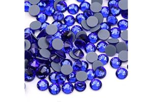 KZKCY Hotfix Rhinestones Flatback Glass Rhinestone 1440PCS SS16 3.7-3.9MM Round Gems for Nails Art Glitter Crystals Stone DIY Bags Clothes Shoes (Dark Blue)