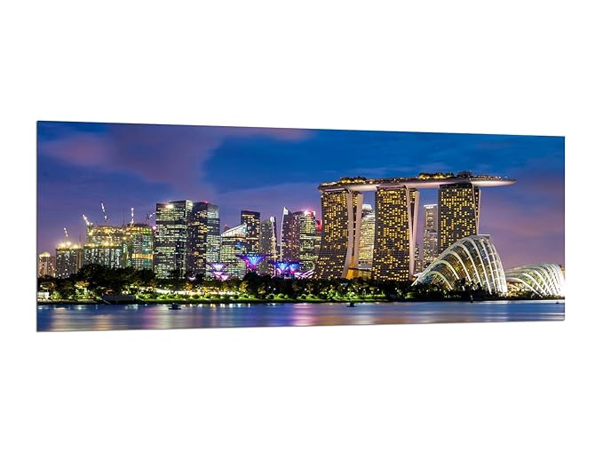 Glasbilder Wandbilder 125 x 50cm Asia Singapur AG312502366 / Deco Glass, Design & Handmade/Eyecatcher, Kunstdruck!
