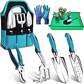 Kynup Garden Tool Set, Heavy Duty Aluminum Gardening Tools with Storage Bag | Rust Resistant Garden Essential Kit with Trowel, Shovel &amp; Repotting Mat, Ideal Gardening Gift for Women for Outdoor Planting