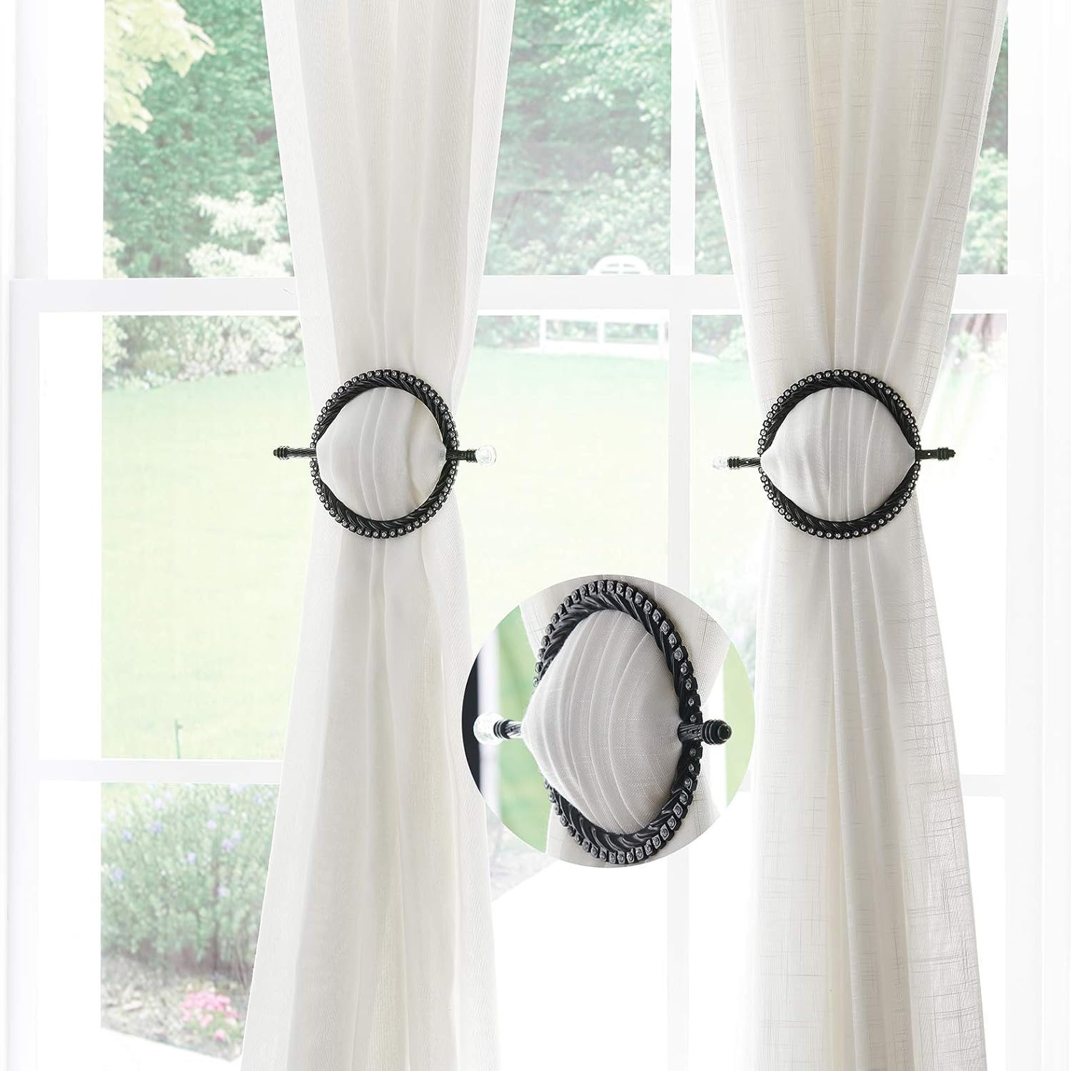 Taiyuhomes Round Curtain Tie Back Crystal Diamond Curtain