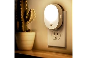 L LOHAS LED Motion Sensor Night Light,[2-Pack] Night Lights Plug into Wall,Motion Sensor and Dusk to Dawn Sensor,3000K Soft White,30/60/100lm Brightness Dimmable,Nightlight for Bathroom Hallway