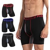 PIXUM Mens Underwear Boxer Briefs Soft Comfort Boxers Moisture-Wicking Breathable Underwear for Men