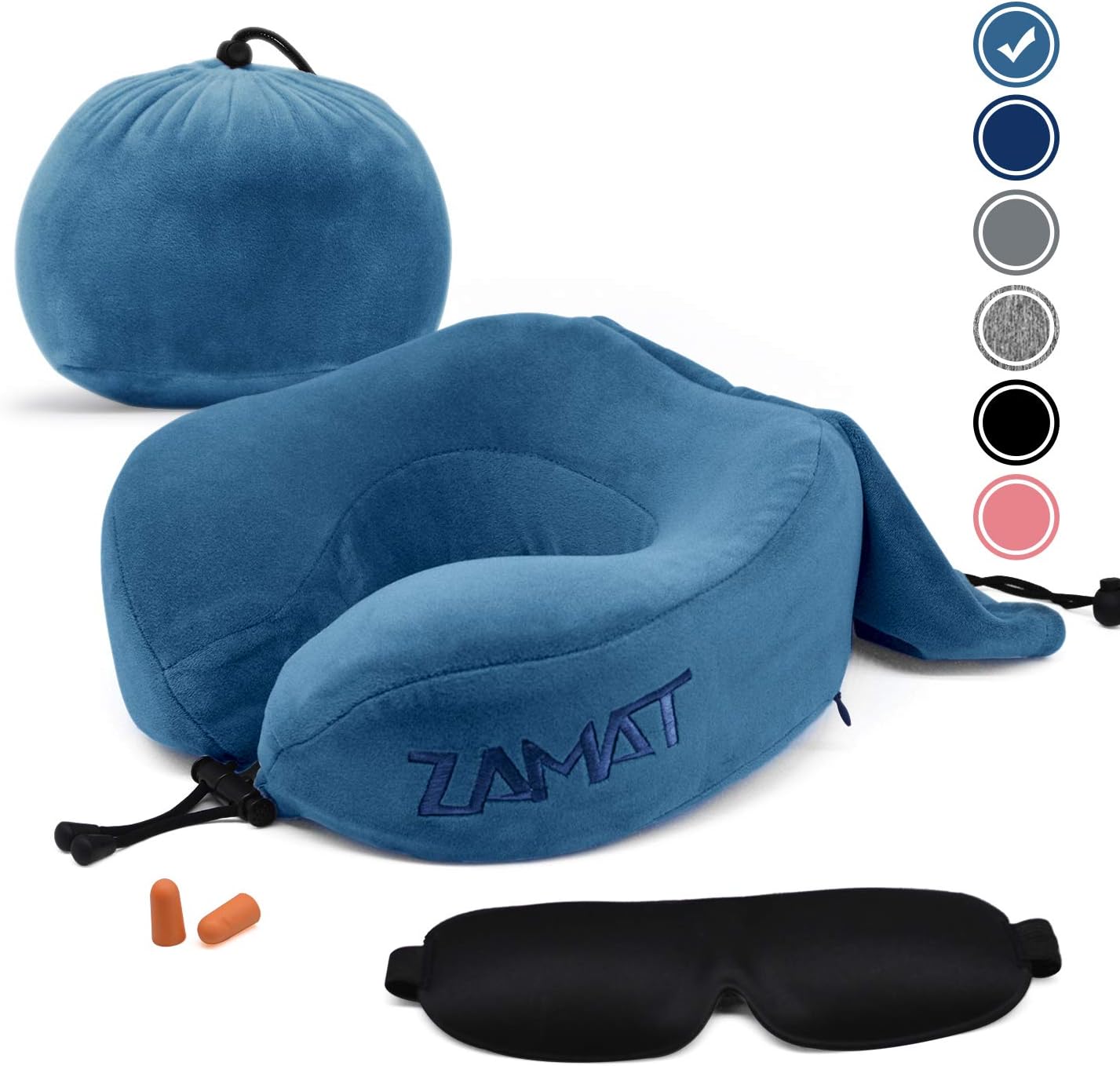 ZAMAT Breathable & Comfortable Memory Foam Travel Pillow