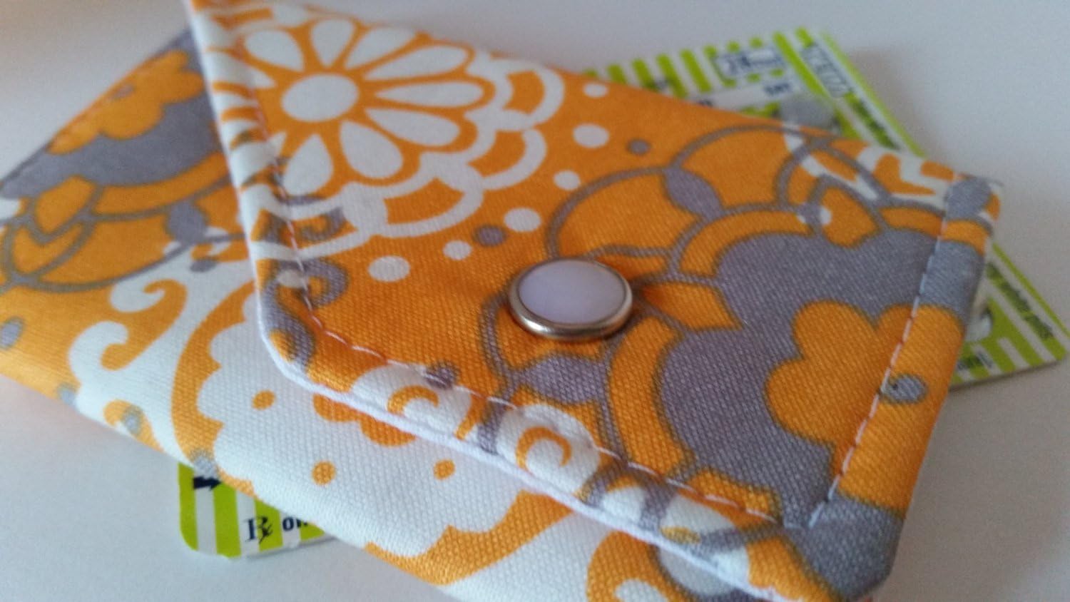 Birth Control Case Sleeve with Snap Closure - Orange and Grey