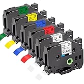 6 Pack P Touch Label Tape Compatible for BrotherTze-231 Tze-131 Tze-431 Tze-531 Tze-631 Tze-731 12mm 0.47 Inch Laminated, for Brother PT-H110 PTH110BP PT-H200BP Label Maker