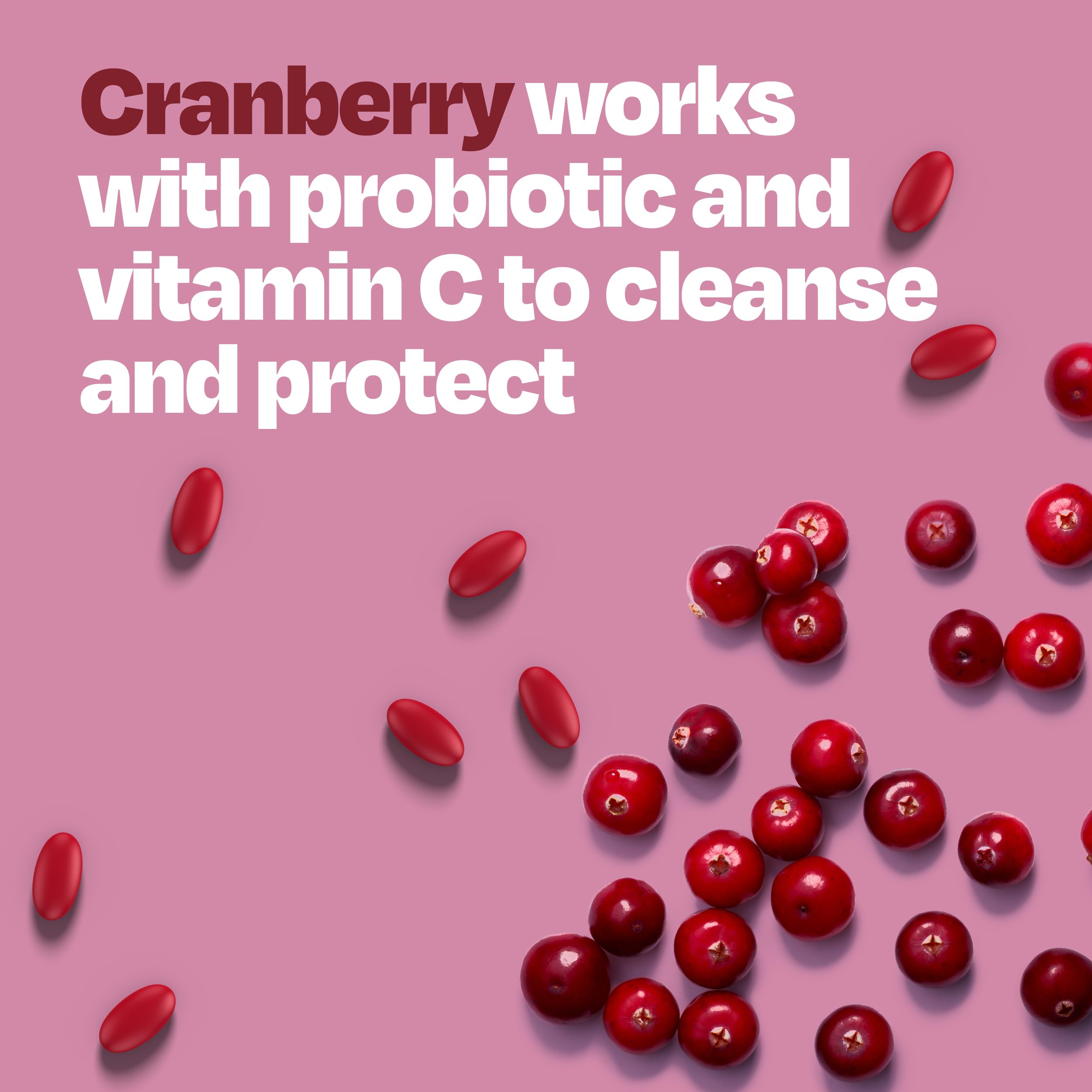 Cystex Cranberry Urinary Health Supplement - 3-in-1 UTI Protection with Probiotics, Prebiotics, & Vitamin C - Supports Vaginal pH, Yeast Balance, & Urinary Health - Fast-Acting - Sugar-Free - 75-Count