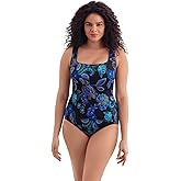 Longitude by Mimi Flamingo Women's Swimwear Majorelle Garden Butterfly Back Tank One Piece Swimsuit, Blue, 08