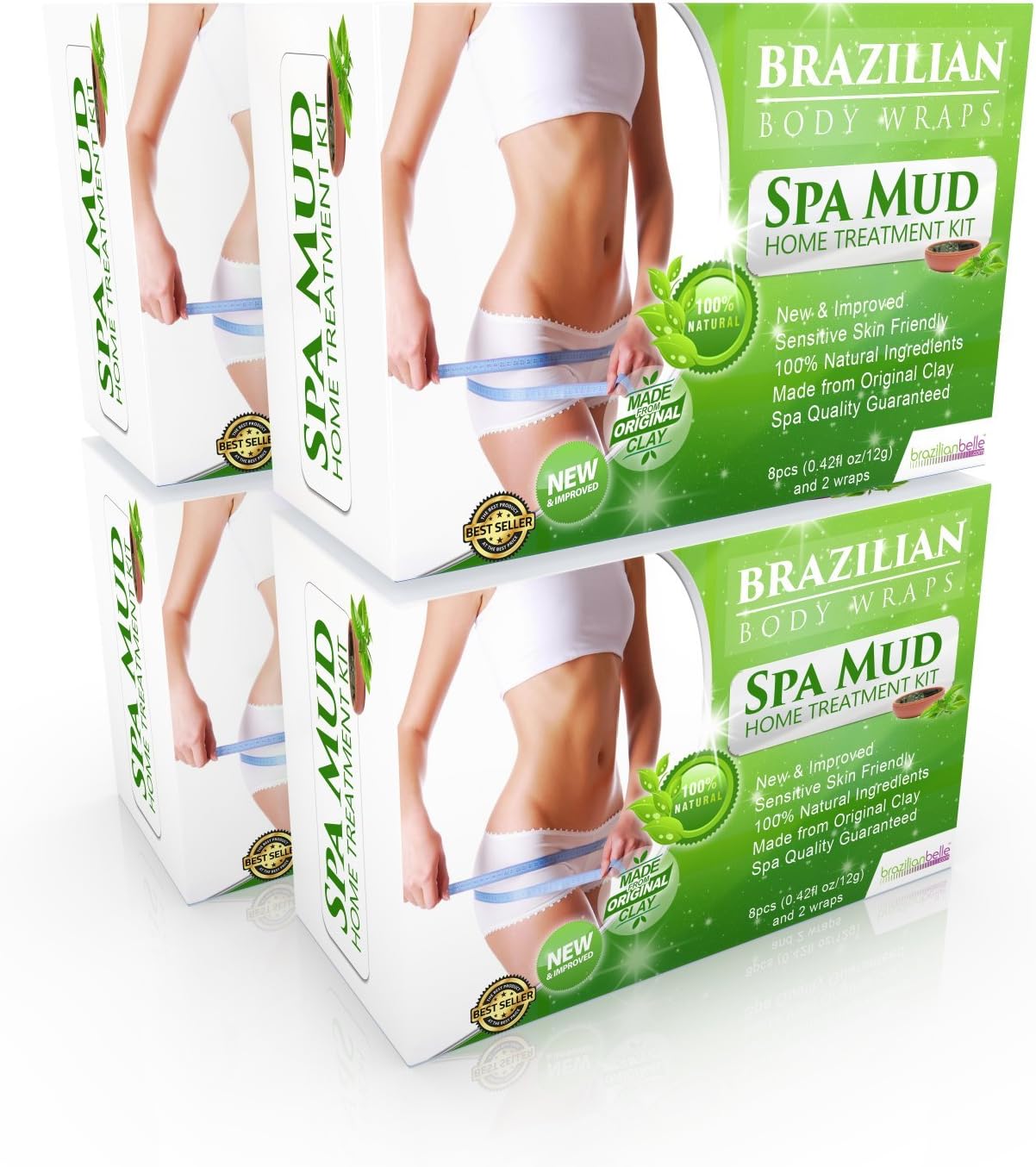 Brazilian Body Wraps - Spa Mud Home Treatment Kit for Women Slimming Home Spa Treatment for Cellulite, Weight Loss, Stretch Marks