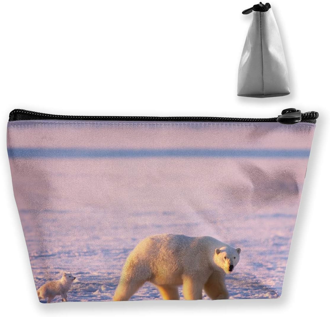 Bears and Foxes in Snow Travel Makeup Bag Travel Wash Bags Young Pencil Case