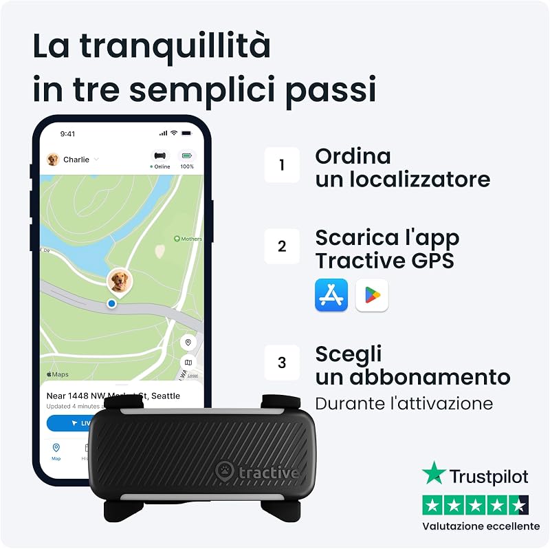 GPS Cani Intelligente | 2025 Edizione | Localizzazione GPS in Tempo Reale | Notifiche Antifuga e Avvisi di Salute | Monitoraggio dei Parametri Vitali | N. 1 sul Mercato (Bundle (Nero))