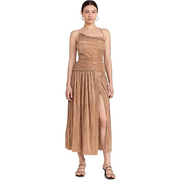 ruffle brown dress Polka Dot Midi Ruffled Dress Brown – Her Style Exclusive main image 1