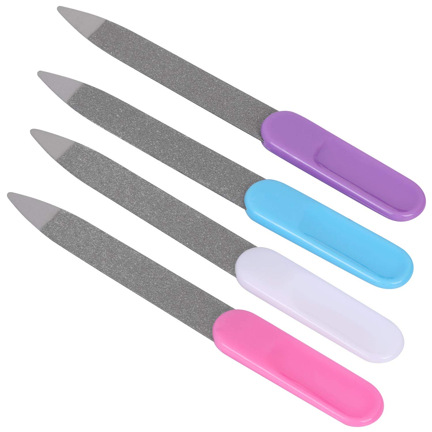 24 Pcs Nail File,Metal Double Sided File Buffer Stainless Steel Nail File for Fingernail and Toenails