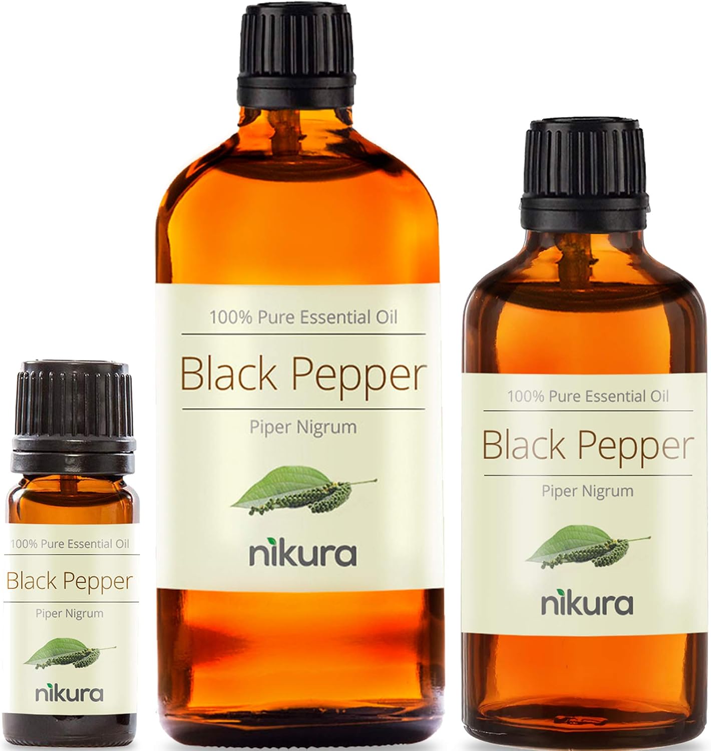 Nikura Black Pepper Essential Oil - 10ml, Yellow, 10 ml (Pack of 1)