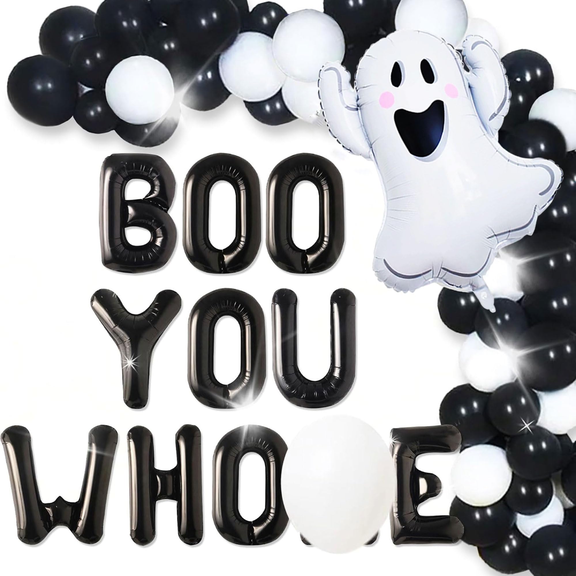Photo 1 of 22 PCS Halloween Party Decorations Boo You Who*e Balloon Decorations Party Supplies Halloween Bride Shower Bachelorette Engagement Bach Decor