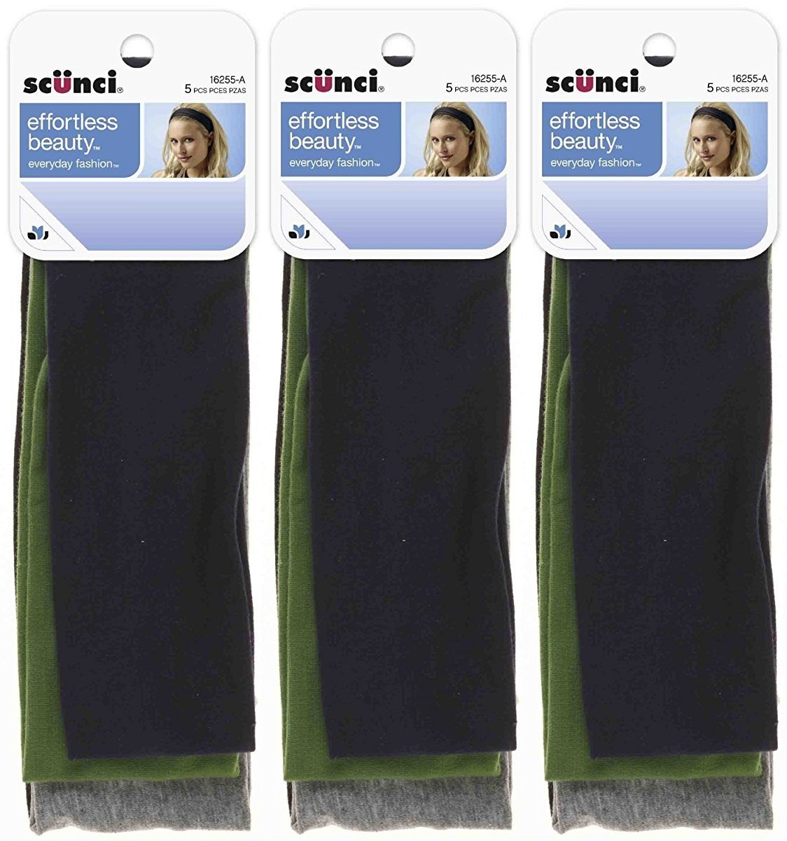 ScunciEffortless Beauty Wide Stretch Basic Headwraps - 15 Count