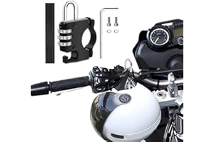 Kutyun Motorcycle Helmet Lock, Anti-Theft Helmet Safety Lock, Tamper-Proof Helmet Security Lock with Passcode Unlock, Metal Motorcycle Lock Universal for 22-28MM Handlebar Tubing Scooter