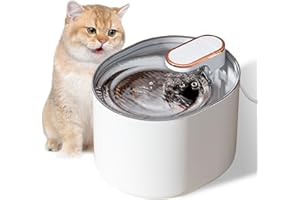 Cat Dog Water Fountain,100oz/3L White Automatic Pet Water Dispenser with Super Quiet Pump,Carbon Filters, Built-in Led Light 