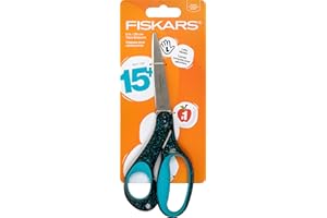 Fiskars 8" Left-Handed Softgrip Teen Scissors for Ages 15+ - Scissors for School or Crafting, Back to School Supplies, Blue S