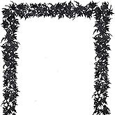 DearHouse 2 Pack Fall Garland Maple Leaf Clearance, 5.9Ft/Piece Halloween Maple Garlands Black Autumn Foliage Garland Halloween Decor for Home Fireplace Party (Black)