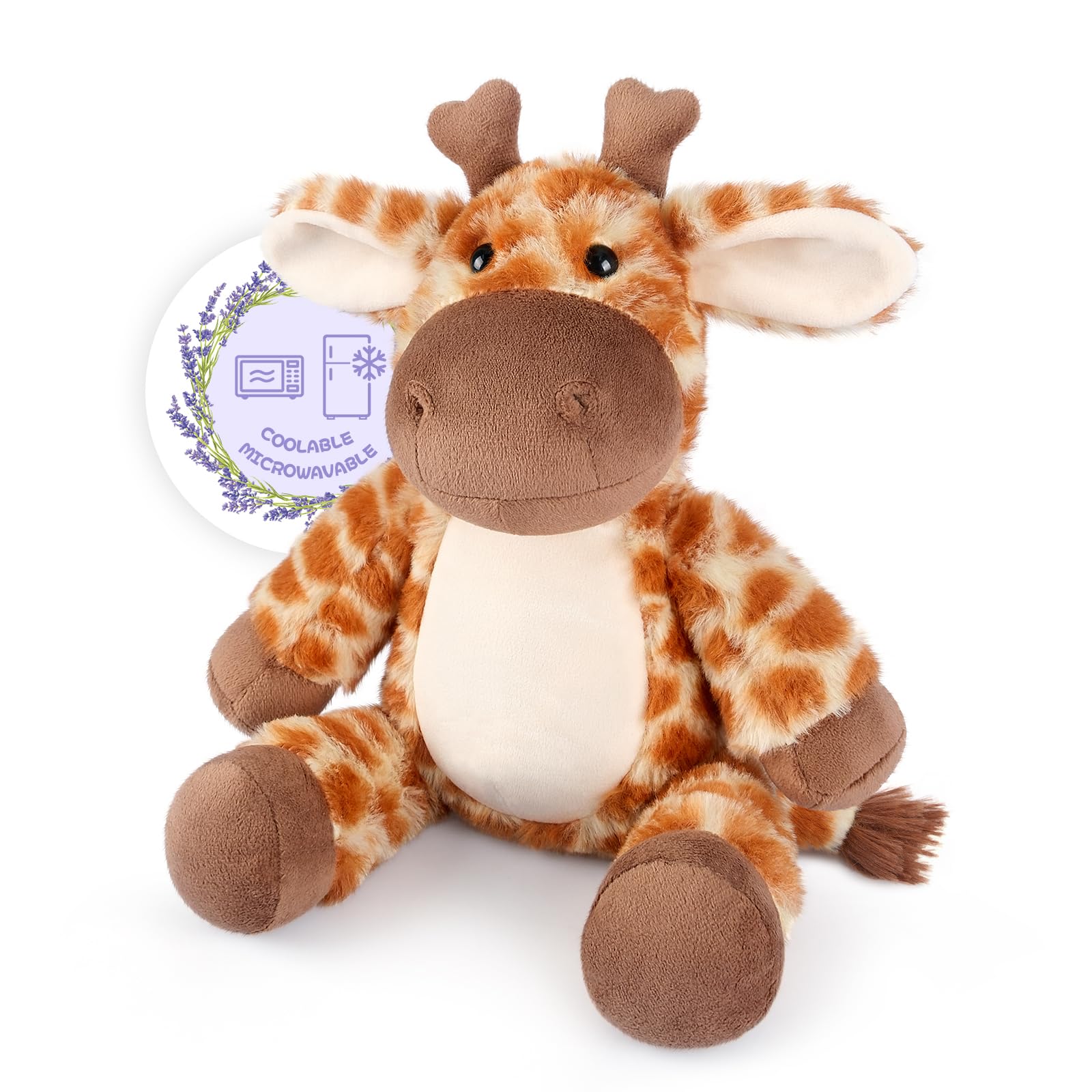 Photo 1 of SuzziPals Giraffe Stuffed Animal, Heatable & Coolable Plushie, Microwavable Heating Pad for Soothing & Relaxation, Cute Plush Toy, Giraffe Gifts for Kids & Adults