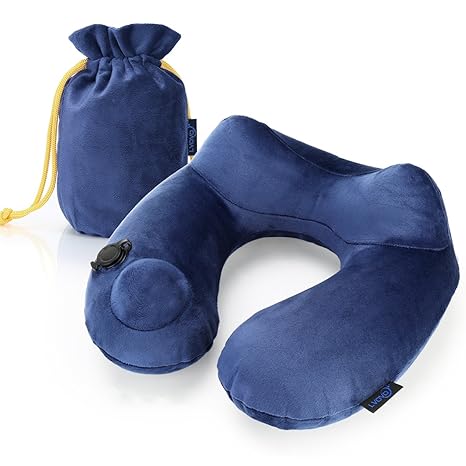 Reisekissen mit Ergonomischer U-förmiges Reise-Nackenkissen Tragbare Nackenstützen, aufblasbares, stützendes,bequemes und lei