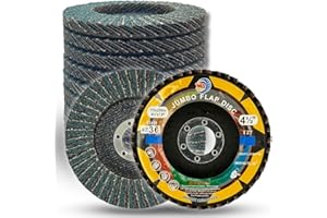 WA GRINDER WA 10PACK- 4 1/2" x 7/8" inch 36# Industrial Grade Heavy Duty Premium Zirconia/Alumina Jumbo Flap Disc Grinding Sanding Wheel for Angle Grinder with Aggresive Cut, Coarse Grit 36 Type 27