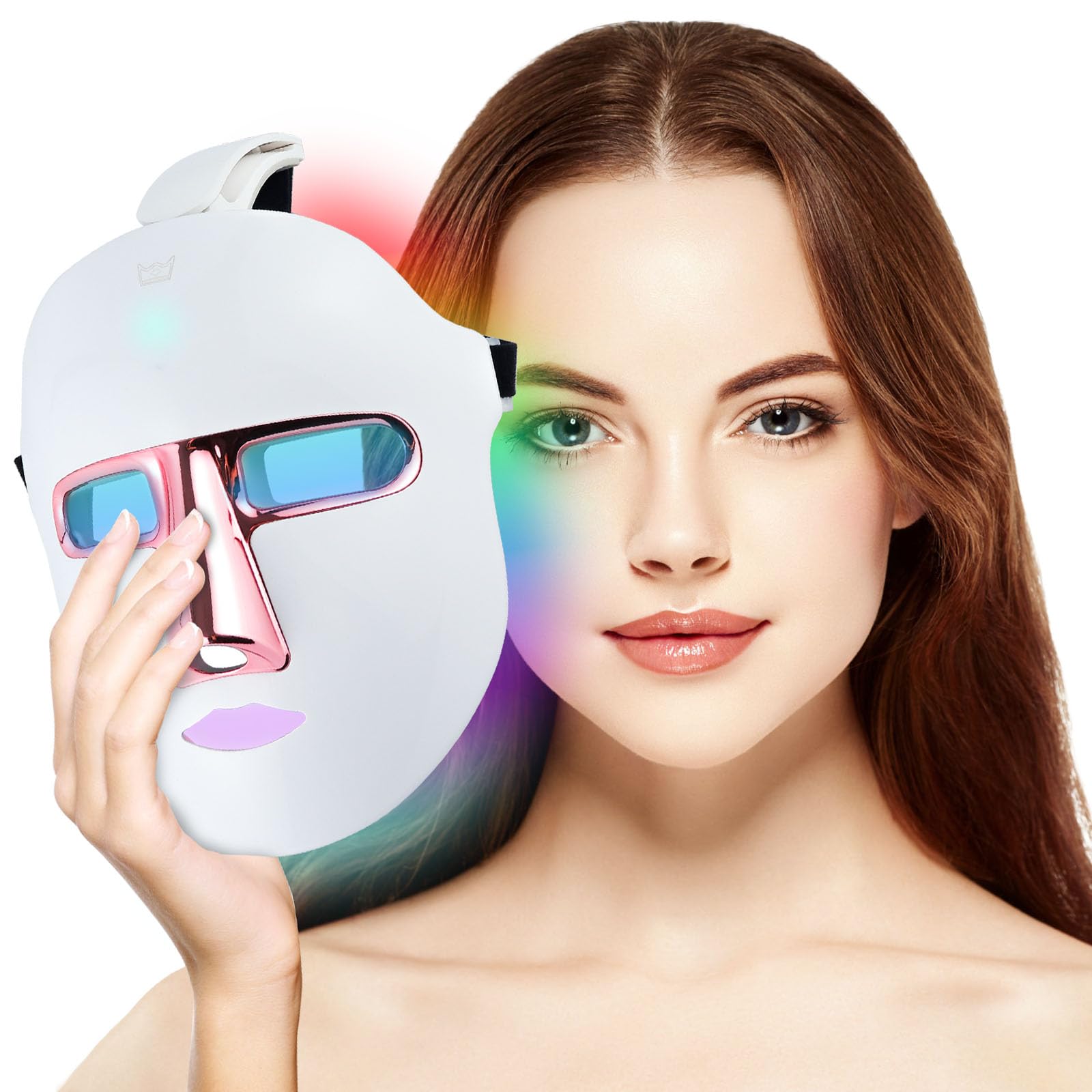 Foreverlily 7 Colors LED face Light Mask, Cordless Beauty Led Facial Device with 270Pcs Beads