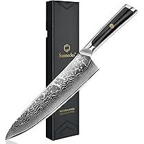 Zennish Chef Knife, 8 Inch Obsidian Knife for Kitchen, High