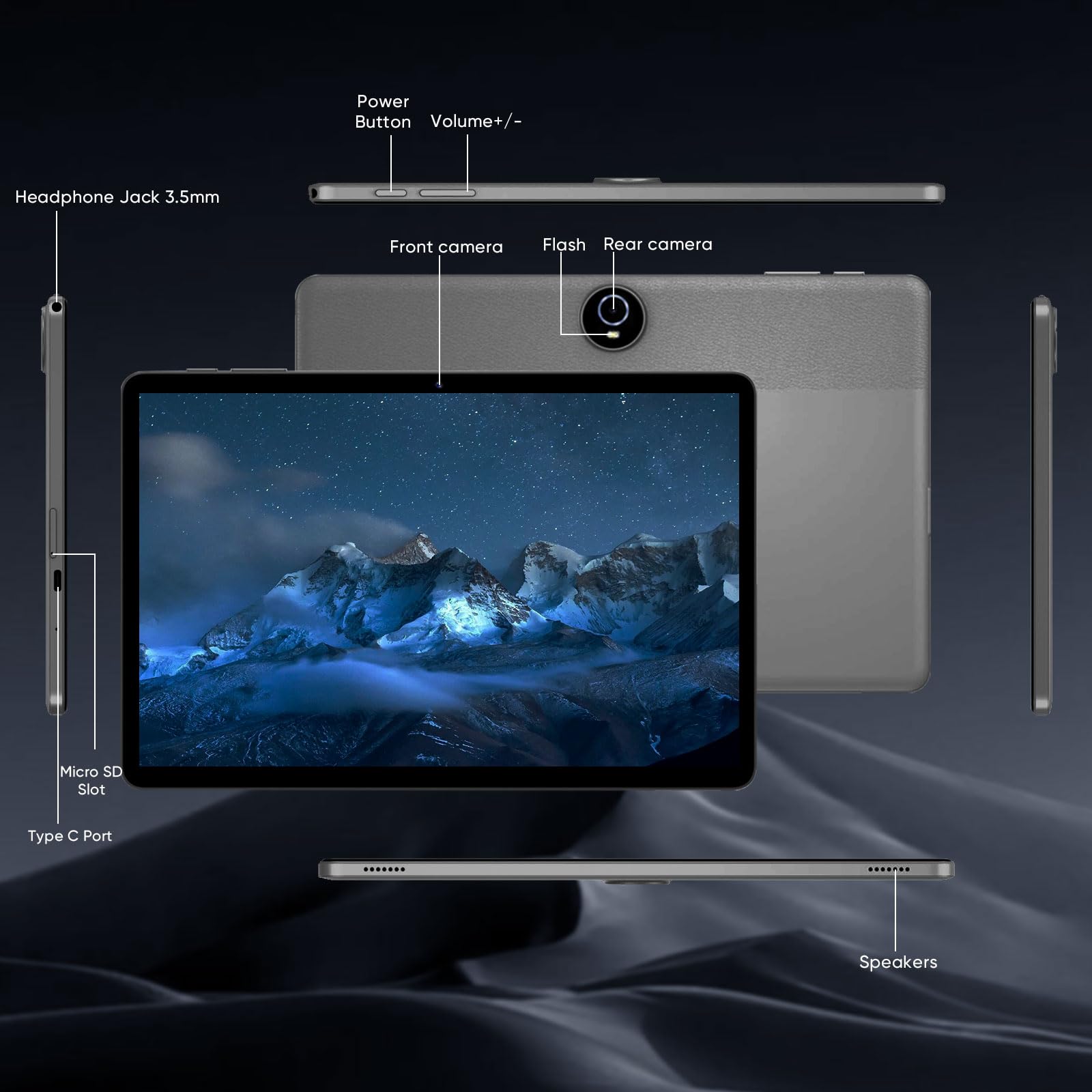 Android 15 Tablet,11 Inch Tablets with Octa Core Processor, 12GB RAM 128GB ROM 1TB Expand, Widevine L1, 8000mAh Battery, 2.4/5Ghz Dual WiFi/GPS/FM, 5/8MP Cameras, Case Included, Black