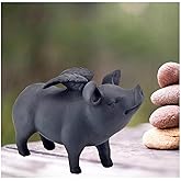 Bellaa 26096 Whimsical Flying Pig Statue Angel Hog Heaven Farmhouse Animal Cottage Country Lodge Home Decor Vintage Rustic Collectible 5 Inch Tall