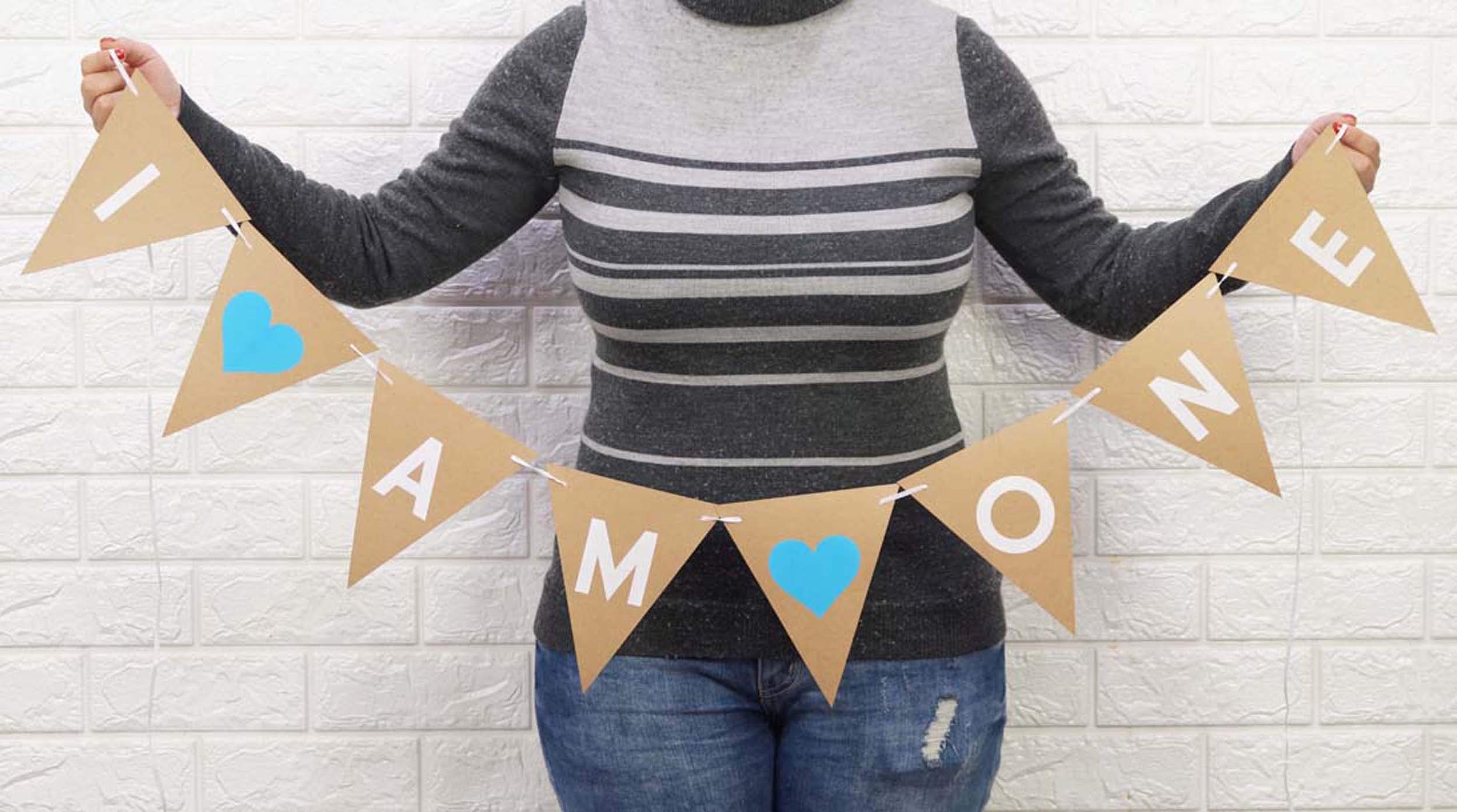 Inkdotpot Ready To Hang I Am One Rustic Kraft Birthday Pennant Bunting Pre Strung Birthday Decoration Bunting Banner Flags