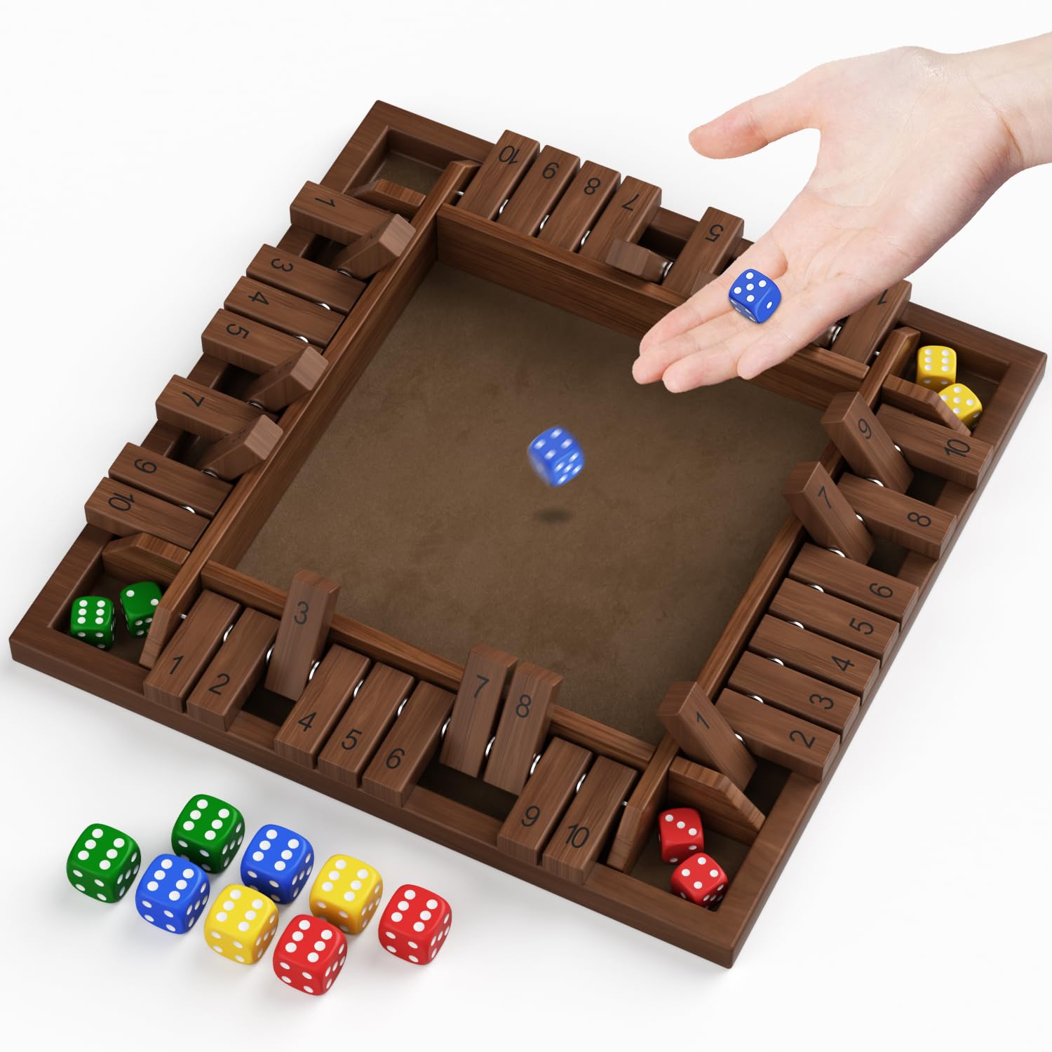 PRIMBARBER Shut The Box Game Wooden 1 2 3 4 Players Shut The Box Board ...