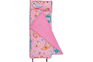 Wildkin Kids Microfiber Nap Mat – Soft Sleep Mat with Pillow, Ideal for School & Travel - Paisley
