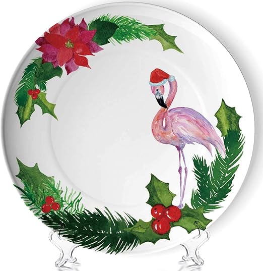 Amazon Com Hitecera Watercolor Christmas Wreath Poinsettia With