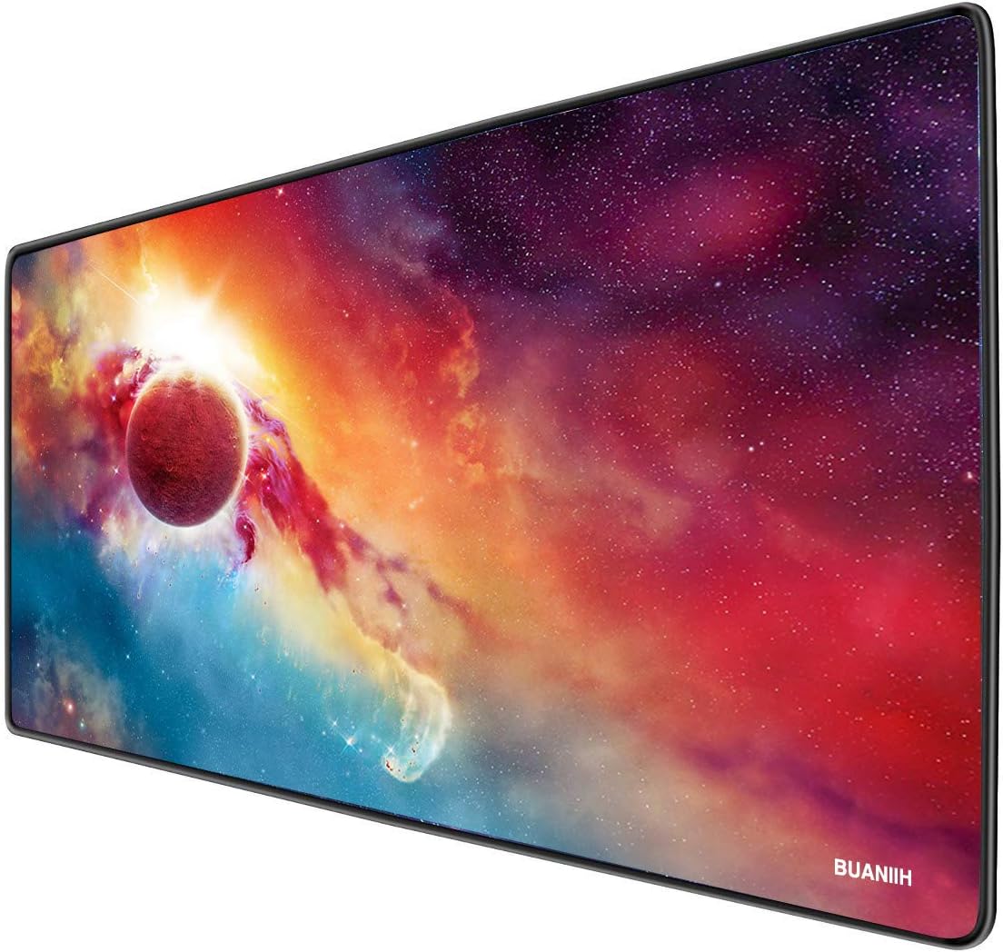 Extended Gaming Mouse Pad, Thick Large (27.6"×11.8"×0.12") Computer Keyboard Mousepad Mouse Mat, Washable & Foldable, Durable Stitched Edges with Non-Slip Base, Ideal for Both Gaming