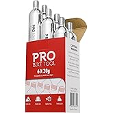 20g Threaded CO2 Cartridges - 6 Pack for All CO2 Bike Tire Inflators with Threaded Connection - Quick Air Refill for Bicycle Tires - Cartridge for CO2 Pump - Road or MTB Bikes.