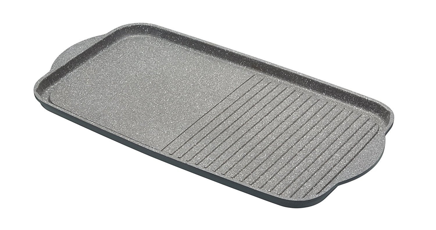 MasterClass Cast Aluminium Non-Stick Induction-Safe Griddle Plate, 51 x 27 cm (20" x 10.5"), Grey