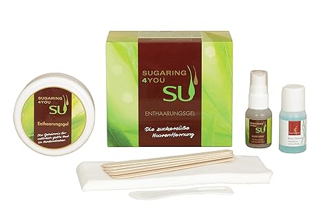 Sugaring4You Zuckerpaste Beauty-Set zur sanften Haarentfernung, Enthaarungsgel für Frauen & Männer inkl. Silverspray, Cleanse